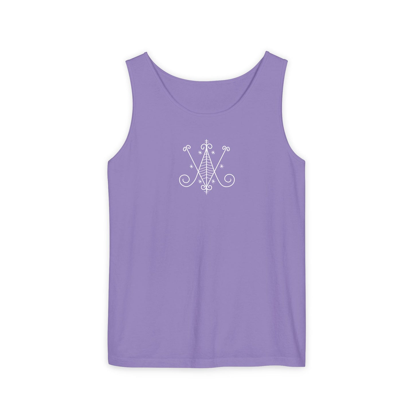 Uni Tank-Top Ayizan veve, White on Violet