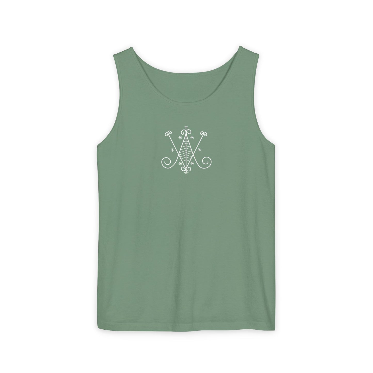 Uni Tank-Top Ayizan veve, White on Light-Green