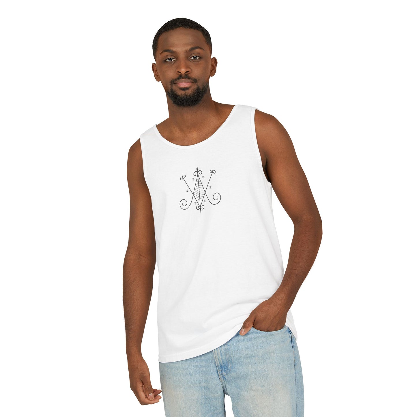 Uni Tank-Top Ayizan veve, Black on White