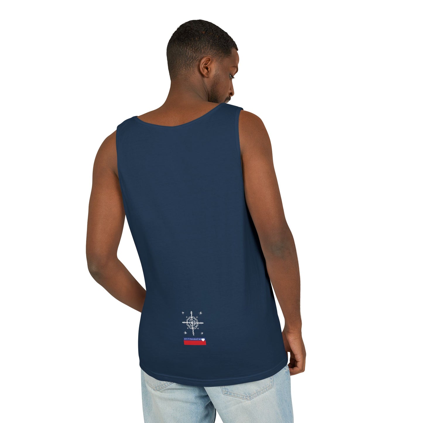 Uni Tank-Top Mèt-Kalfou veve, White on True Navy