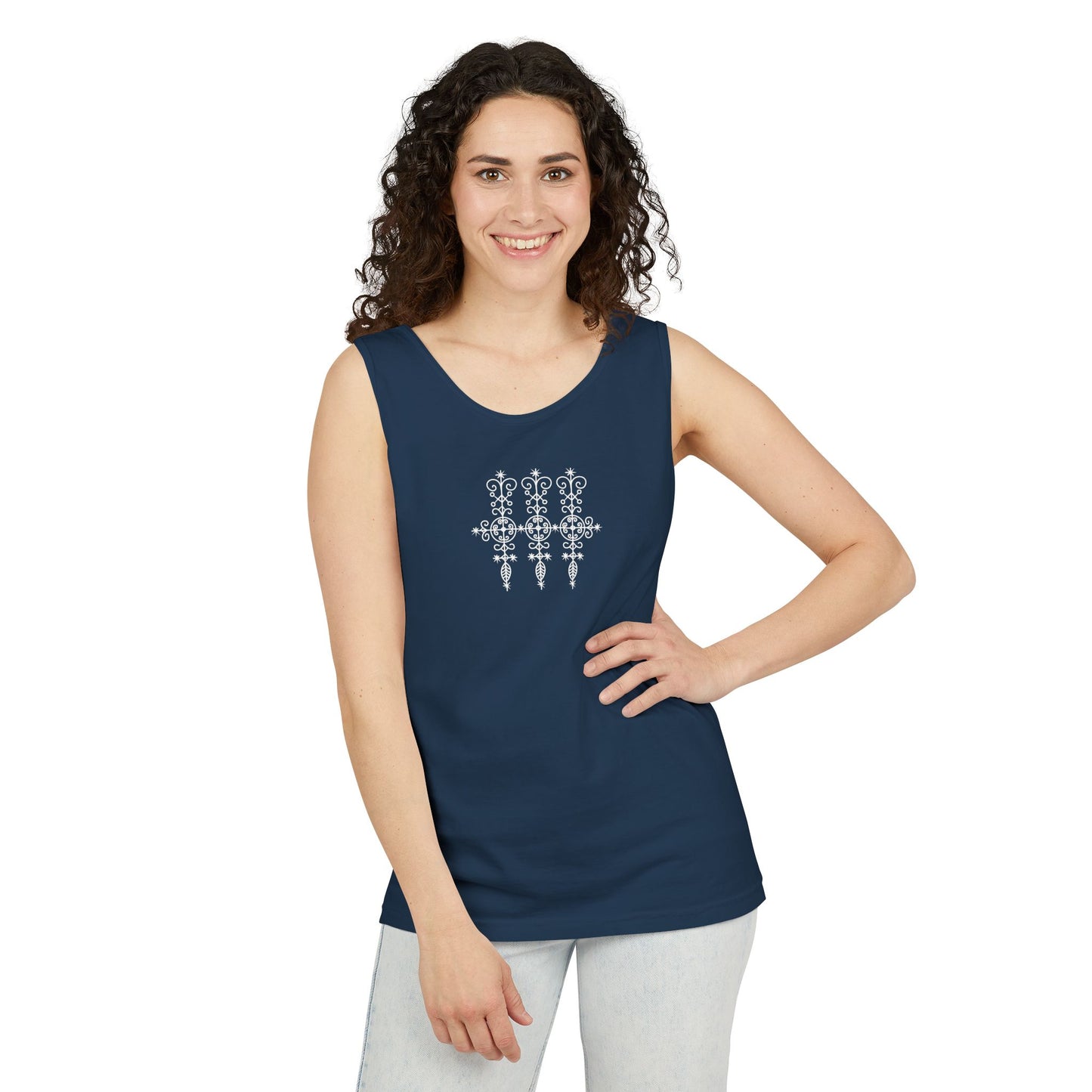 Uni Tank-Top Marassa veve, White on True Navy