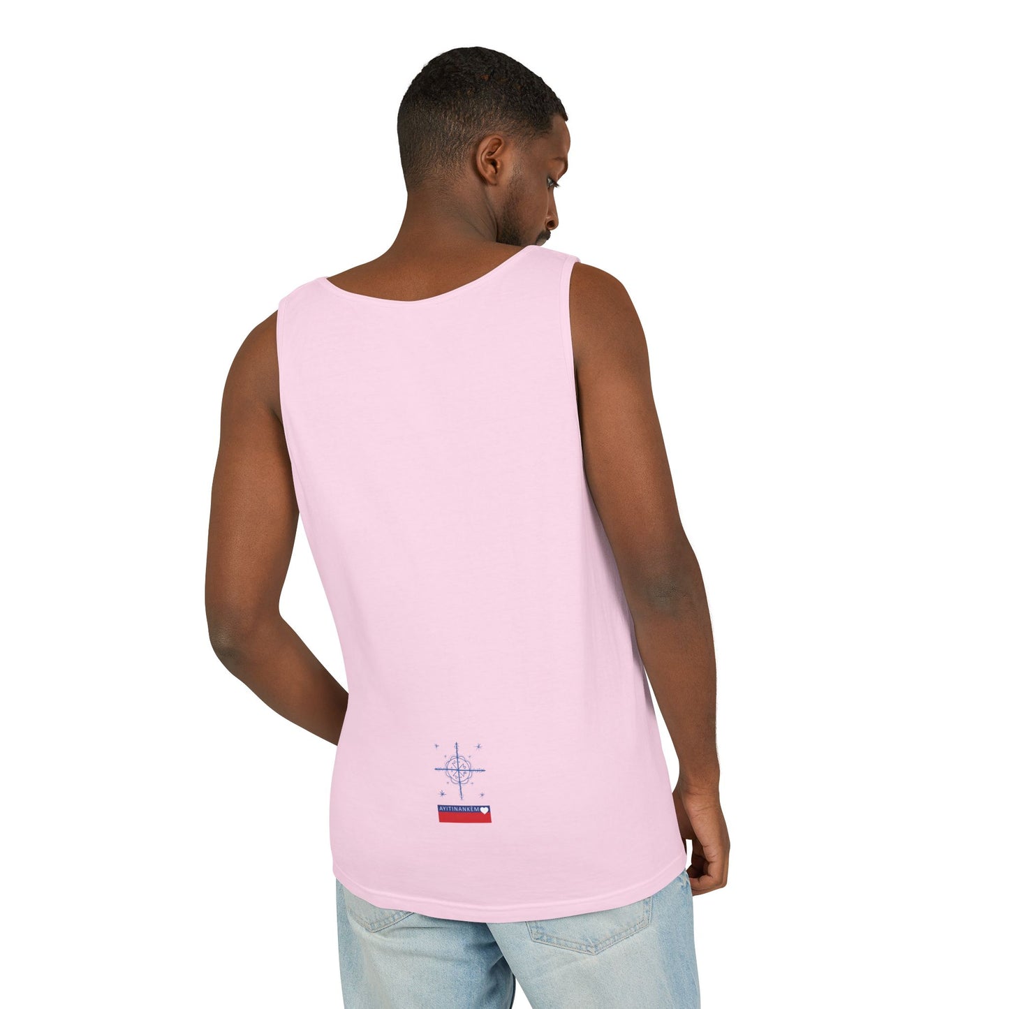 Uni Tank-Top Mèt-Kalfou veve, Blue on Blossom