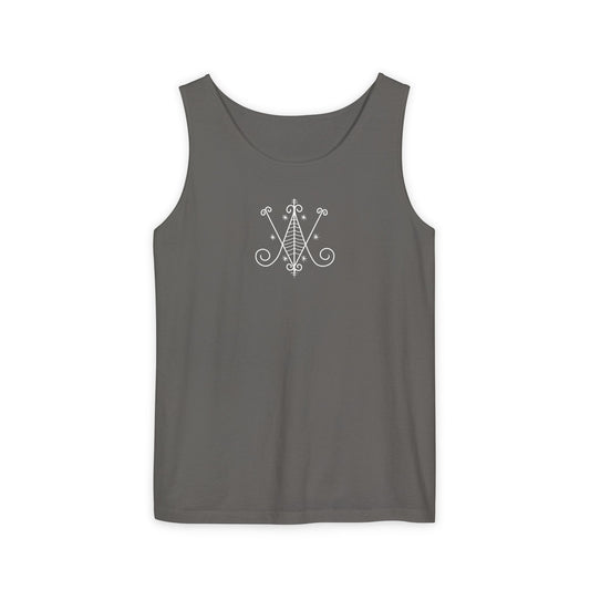 Uni Tank-Top Ayizan veve, White on Pepper