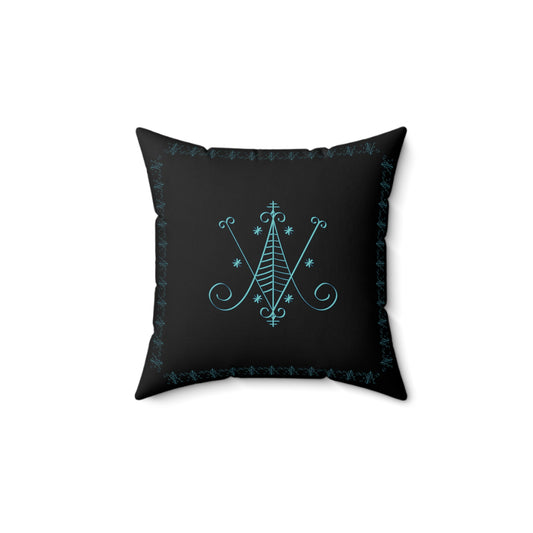 Copy of Ayizan Vodou Veve Square Pillow Haiti Black