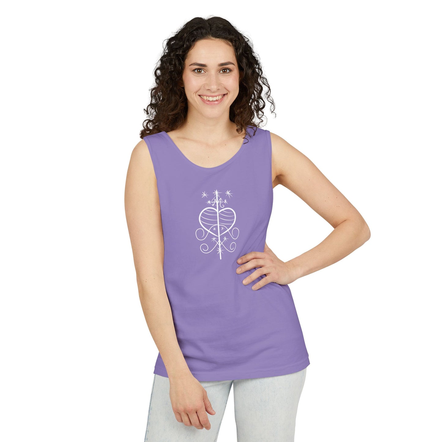 Uni Tank-Top Erzuli-Freda veve, White on Violet