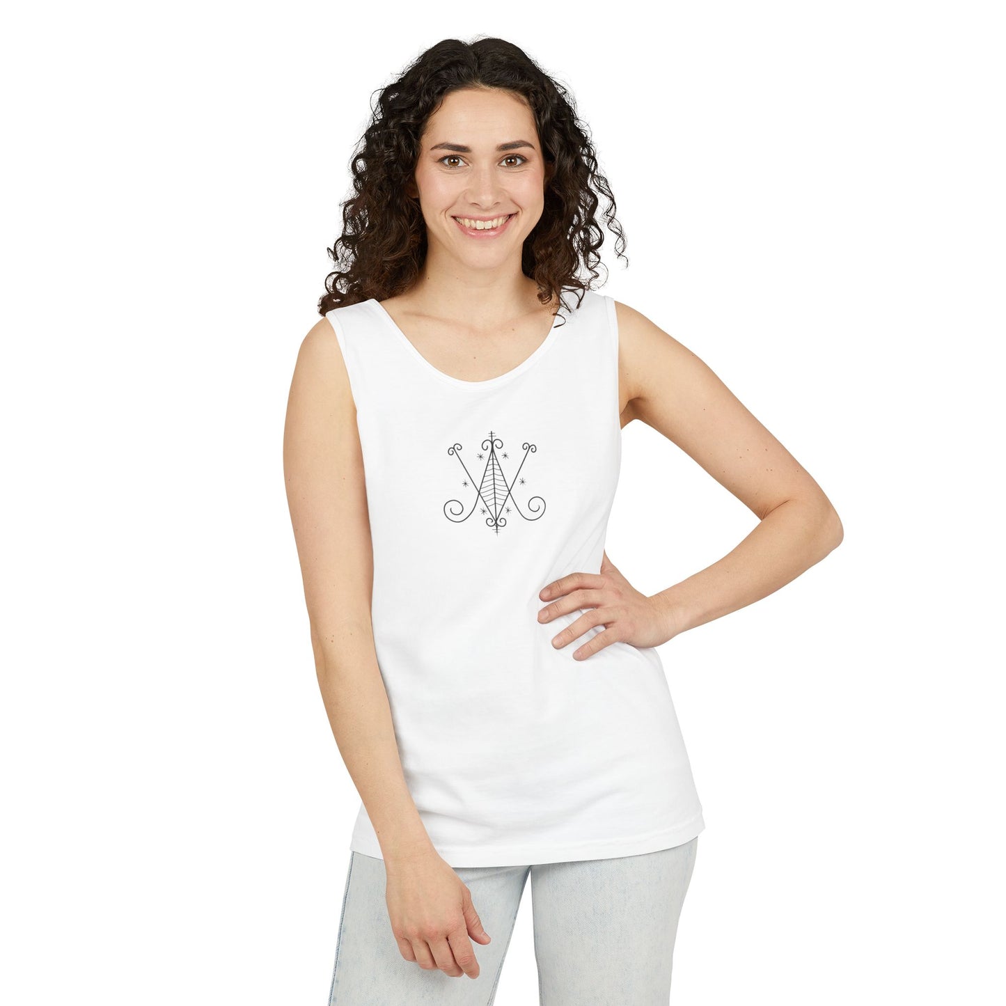 Uni Tank-Top Ayizan veve, Black on White