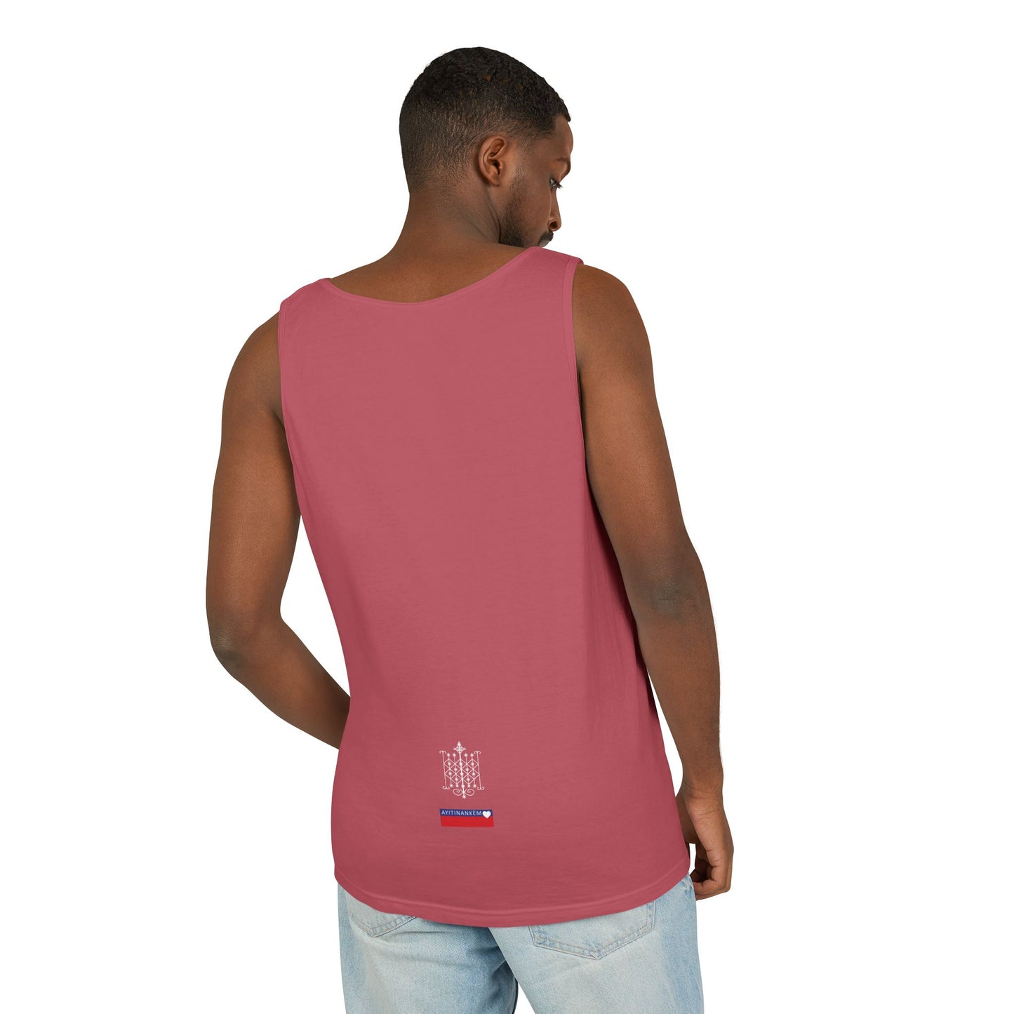 Uni Tank-Top Ogun veve, White on Crimson