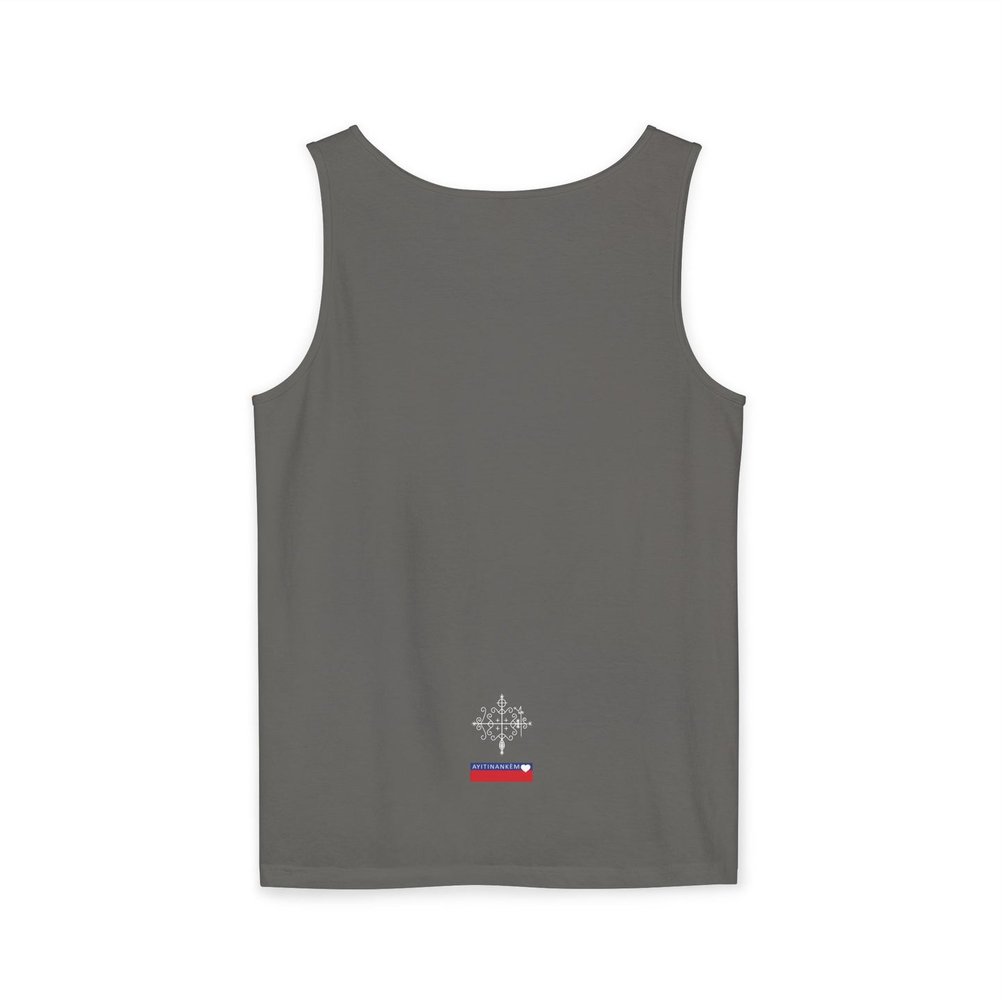 Uni Tank-Top Papa-Legba veve, White on Pepper